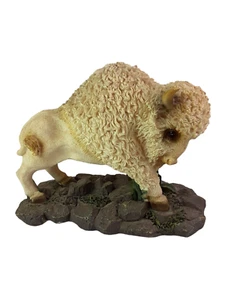 Vintage Harz weißer Büffel Bison stehende Figur Statue Skulptur 7,25" hoch - Bild 1 von 12
