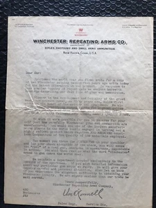Winchester Factory Letter 1900s - Picture 1 of 4