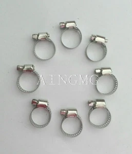 Abrazadera de manguera de accionamiento ajustable de acero inoxidable de 10 piezas Clip de gusano de línea de combustible de 1/2"-3/4" - Imagen 1 de 2