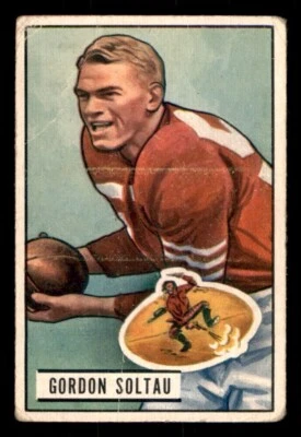 1951 Bowman Football #67 Gordon Soltau PR - Image 1 of 2