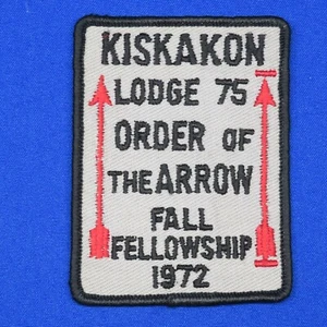 Boy Scout Kiskakon Lodge 75 1972 Fall Fellowship Order Of The Arrow Patch 254C2 - Picture 1 of 2
