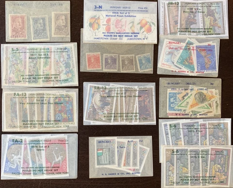 HUNGARY STAMP LOT IN GLASSINES, GREAT COLLECTION OF MAGYAR POSTA STAMPS Cover