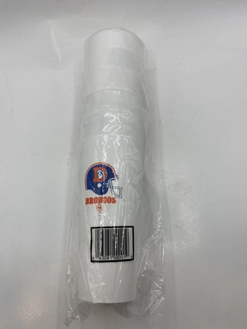VINTAGE DENVER BRONCOS NFL NASCO PLASTIC CUPS TUMBLERS Barware MANCAVE 1980s 6pk Cover