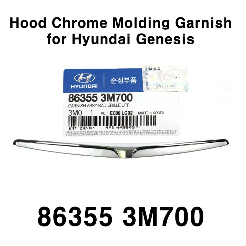 OEM 863553M700 capó cromo moldura adorno para Hyundai Genesis sedán 12-14 Foto 1 de 1
