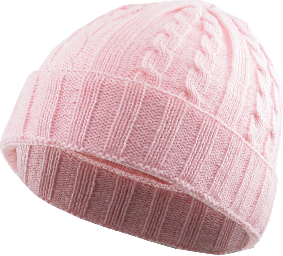 Cable Knit Winter Warm Crochet Hat Braided Baggy Beret Cuff Fold Beanie Cap - Image 1 of 1