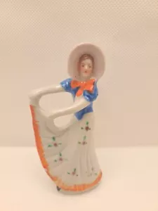 Occupied Japan Figure Girl With Floral Dress - Picture 1 of 5