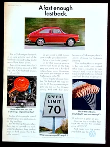 Volkswagen Fastback Original 1967 Vintage Print Ad - Picture 1 of 1