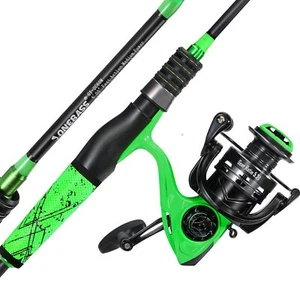 Fishing Rod Reel Combo, 2-Piece Fishing Pole with Spinning Reel Super Polymer... - Picture 1 of 7