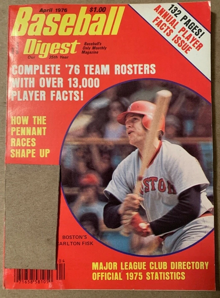 1976 BASEBALL DIGEST - Carlton Fisk - Boston Red Sox - Image 1 of 1
