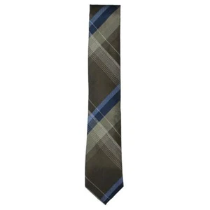 KENNETH COLE REACTION Ground Brown Plaid Neck Tie NEW - Picture 1 of 1