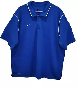 Nike DRI-FIT Poloshirt Herren XXL Blau Weiß Kurzarm 2XL Pullover Kragen - Bild 1 von 12