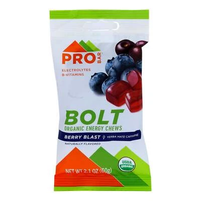 Paquete de 4 Probar Bolt Organic Energy Chews Berry Blast 2,1 OZ Foto 1 de 4