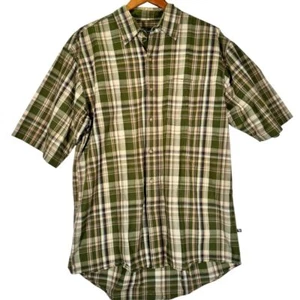 MOOSE CREEK Casual Button Up Short Sleeve Shirt Green Mens TALL L Spring Fall - Picture 1 of 8