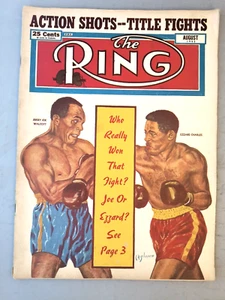 The Ring Magazine Aug 1952 Joe Walcott Rocky Marciano Lewis MCM Ads Pics Boxing - Picture 1 of 14