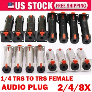Adattatori connettori jack bloccaggio femmina 1/4 TRS a TRS per montaggio pannello D US - Foto 1 di 26
