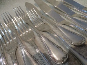 Vintage 1990 versilbertes 12p Fischbesteck Set Christofle Malmaison Empire - Bild 1 von 11