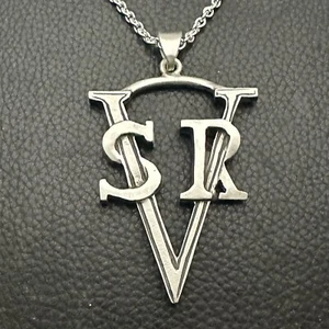 MJG STERLING SILVER LG SRV PENDANT + 20" CHAIN. STEVIE RAY. GUITAR PLAYER. 20 GR - Picture 1 of 5