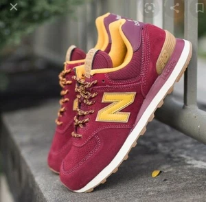 Zapatos New Balance Para Hombre 574 ML574OTC Clásicos Tradicionales Rojo con Amarillo  - Imagen 1 de 8