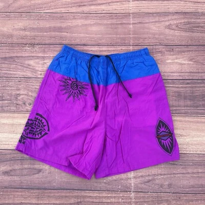 Vintage Gotcha Shorts Mens M Spellout Logo Purple Blue Tribal 90s Surf Skate 80s - Image 1 of 4