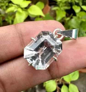 Zertifiziert Natürlich 30 Karat Weiß Saphir Lose Edelstein 925 Silber Anhänger + - Bild 1 von 10