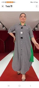 Brend New Designer CN-G Shirt Dress Stripe.Size Plus.XXLTurkish/US 18/20 - Picture 1 of 11