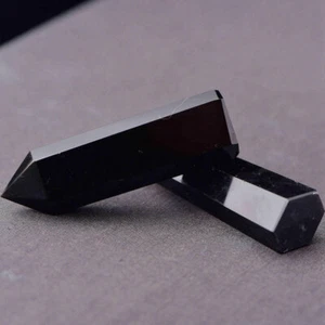 5-6cm Natural Black Obsidian Rock Stone Healing Quartz Crystal Point Wand Column - Picture 1 of 11
