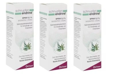 CHIESI GMBH 3x SCHNUPFEN ENDRINE 0,1% Nasenspray 10 ml PZN: 3925052