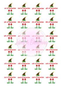 Countdown Christmas Numbers Advent Calendar Sticker Gifts Presents Coins Elf - Picture 1 of 1