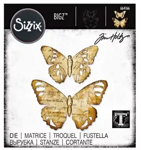 Sizzix Bigz zerfetzte Schmetterlingsform #664166 Einzelhandel $ 22,99 geschnitten Stoff, Tim Holtz - Bild 1 von 15