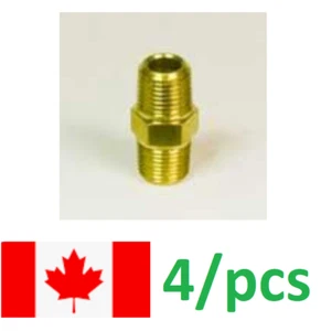 1/8" NPT Male Thread Brass Hex Nipple Pipe fitting air fuel water gas (4/pack) - Picture 1 of 2