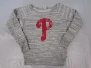 NEW Philadelphia Phillies Womens Size S Small Grey Sweatshirt - Picture 1 of 3