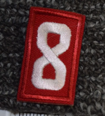 Cub Scout BSA Pack Number 8 Uniform Embroidered Sleeve Patch Red White - Image 1 of 4