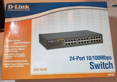 New D-Link Fast Ethernet Switch, 24 Port Unmanaged 10/100 Mbps Desktop Rackmount - Image 1 of 4