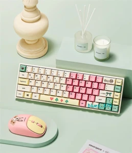 Alice in Wonderland RGB Light Mechanical Keyboard PBT Type-C Set 68 keys Mouse  - Picture 1 of 13