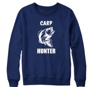 Karpfen Hunter Sweatshirt Fischen Lustig Dad Vater Angler Neuheit Geschenke - Picture 1 of 16