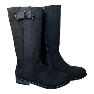 Stivali eleganti bambina Michael Kors Emma Valley neri taglia 2 (corrono piccoli) fiocco zip nuovi - Foto 1 di 10