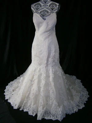 Vestido de Noiva Cristine Anthony para Reflexões Nupciais 20 Marfim Ouro Sereia Renda - Imagem 1 de 4