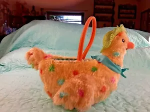 Hallmark EASTER Hen Plush Child's Easter Basket Halloween Pail 10" X 12" - Picture 1 of 12