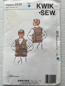 Pattern Kwik Sew 2510, Boys’ sport vest, fishing, camping, hunting, pocket XS-XL - Picture 1 of 2