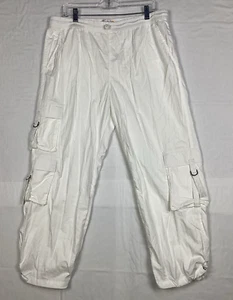 C&C California Large White Cargo Jogger Mid-Rise Pockets Elastic Waist - Picture 1 of 12