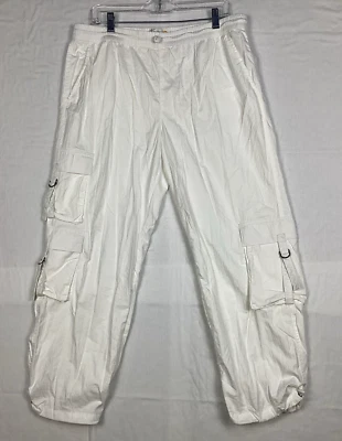 C&C California Women's Large White Cargo Jogger Mid-Rise Pockets Elastic Waist - Image 1 of 4