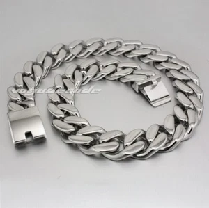 Stainless Steel Huge Heavy Link Chain Biker Punk Necklace 5P004NC 18" ~ 36" - Picture 1 of 15