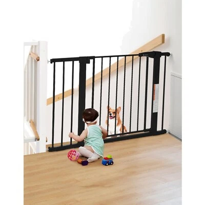 Treppenschutzgitter für Baby & Haustiere - Metallgitter, 60cm Durchgang, Schwarz - Bild 1 von 2