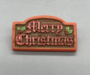 Vintage Punze "MERRY CHRISTMAS" Feiertag Deko Pin. - Bild 1 von 3