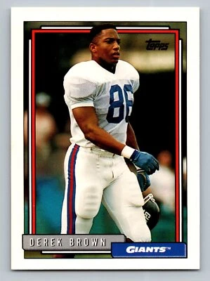 Derek Brown RC Rookie 1992 Topps #720 New York Giants Football Card - Image 1 of 2