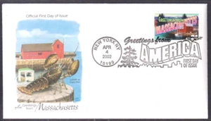 GREETINGS FROM MICHIGAN 2002 FISHING FOR LAKE TROUT ARTCRAFT CACHET FDC UNADD - Picture 1 of 1