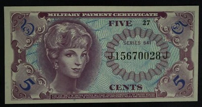 Military Payment Certificates. Series 641. 5c, 10c, 50c and $1 - Image 1 of 4