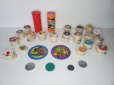 Over 300 Piece Lot-1990's POGs, Slammers, Stack n Smack Disc Toys w/ Cannisters - Image 1 of 4