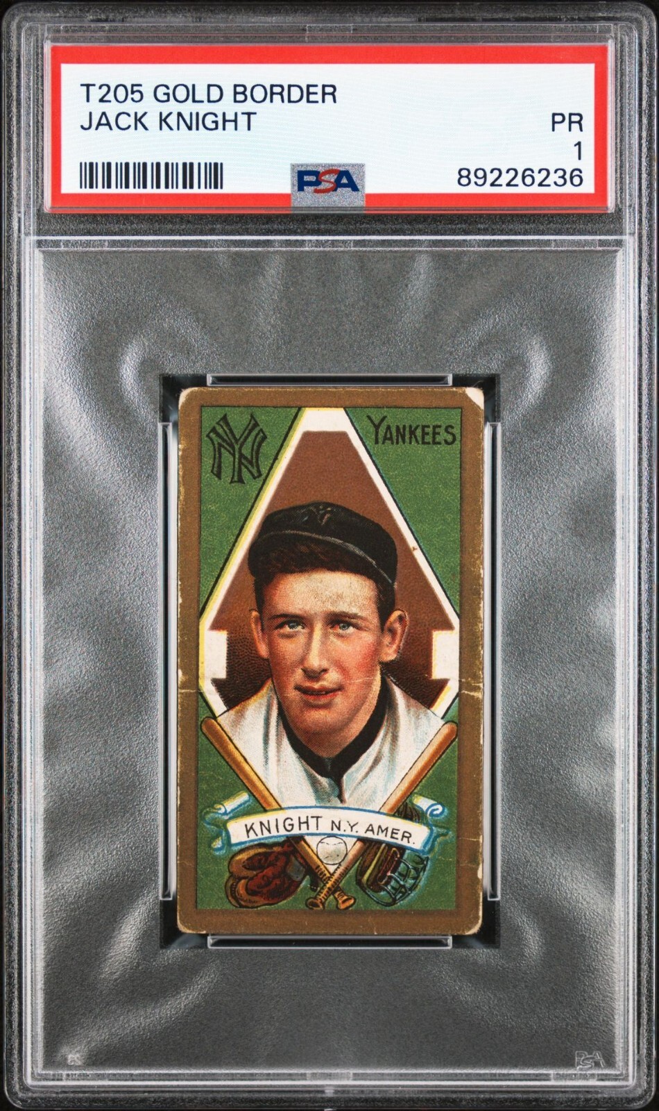 1911 T205 JACK KNIGHT Gold Border Series 400 - PSA 1 (New York Yankees)