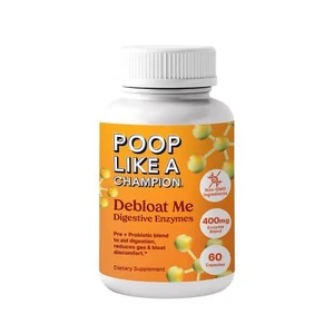 Poop Like a Champion Bloating Relief Digestive Enzymes Probiotic Powered Caps... - Picture 1 of 6
